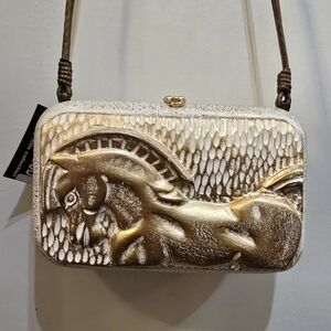 Timmy Woods Gold and Silver Horse Clutch